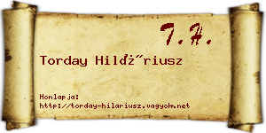 Torday Hiláriusz névjegykártya